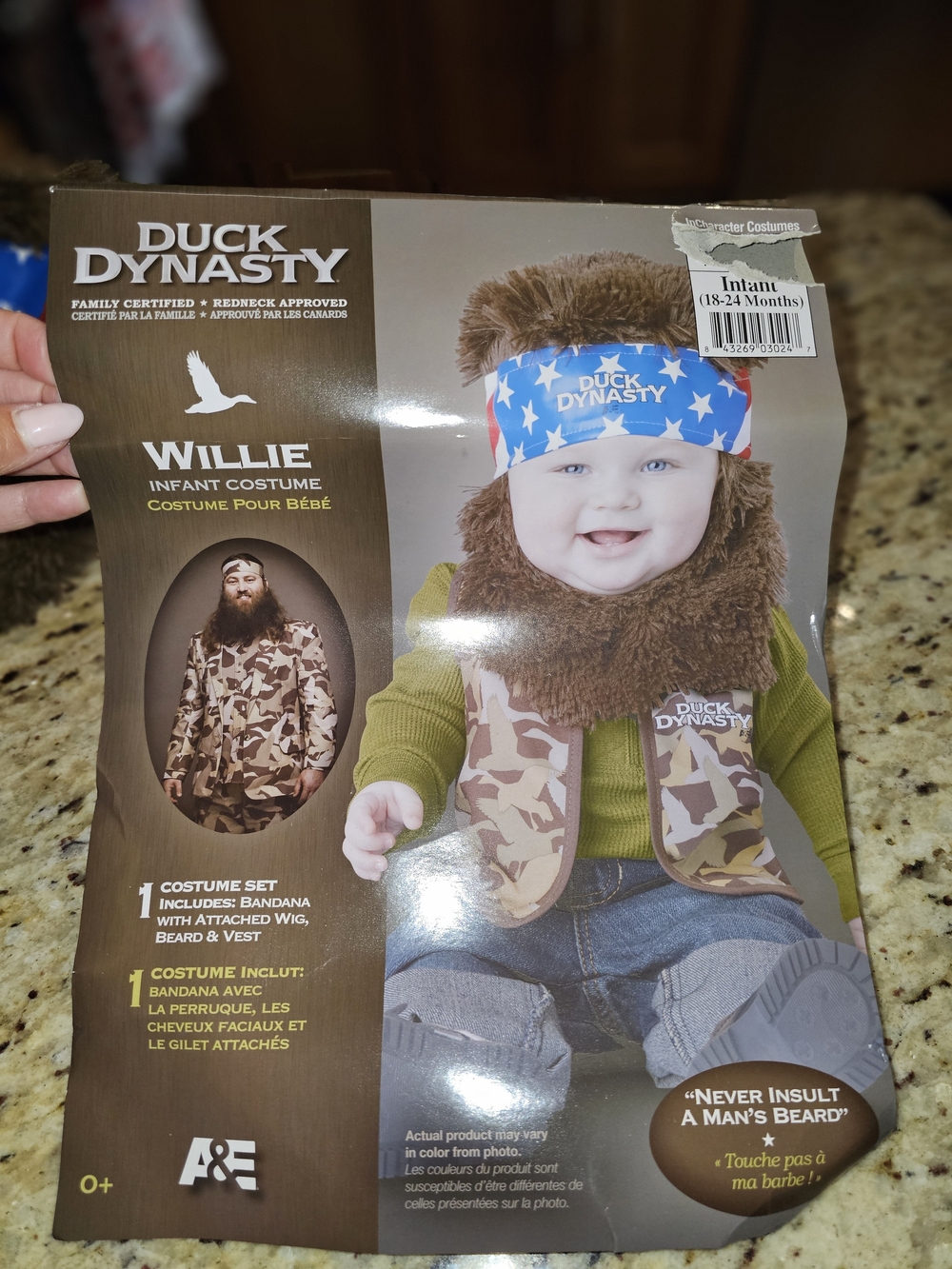 Duck Dynasty Willie Robertson Infant Halloween Costume 18-24 Months Beard Vest